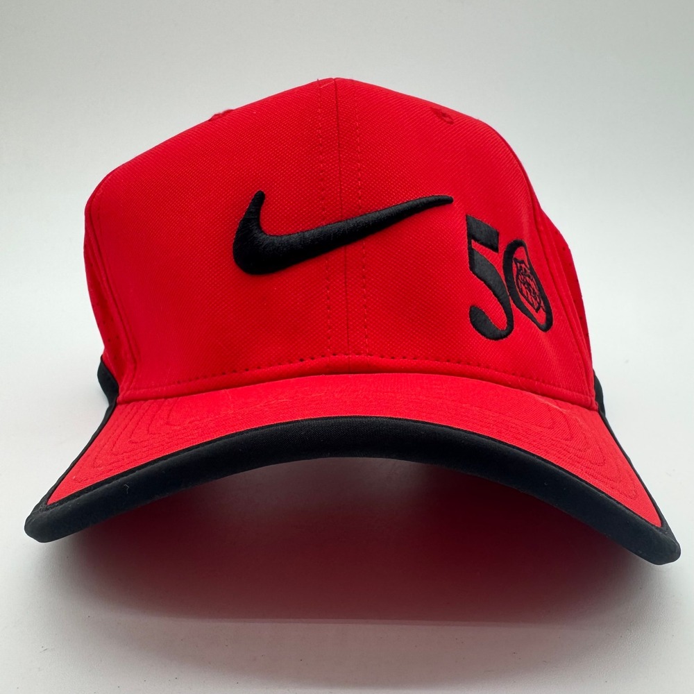 Nike Dri-FIT 50th Anniversary Red Black Adjustable Training Hat Cap Adult NWT